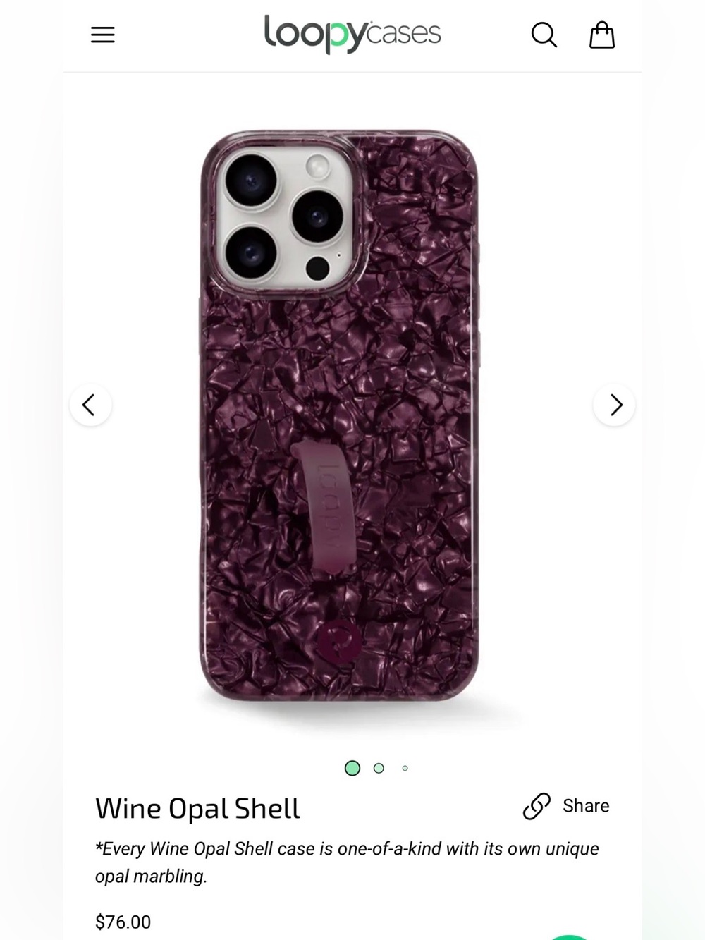 Loopy Case Excellent Condition iPhone 16 Pro Max Case in Wine Opal Shell